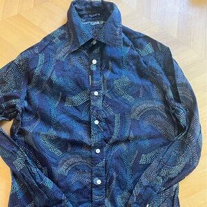 Robert Graham Blue and Green Dress Shirt